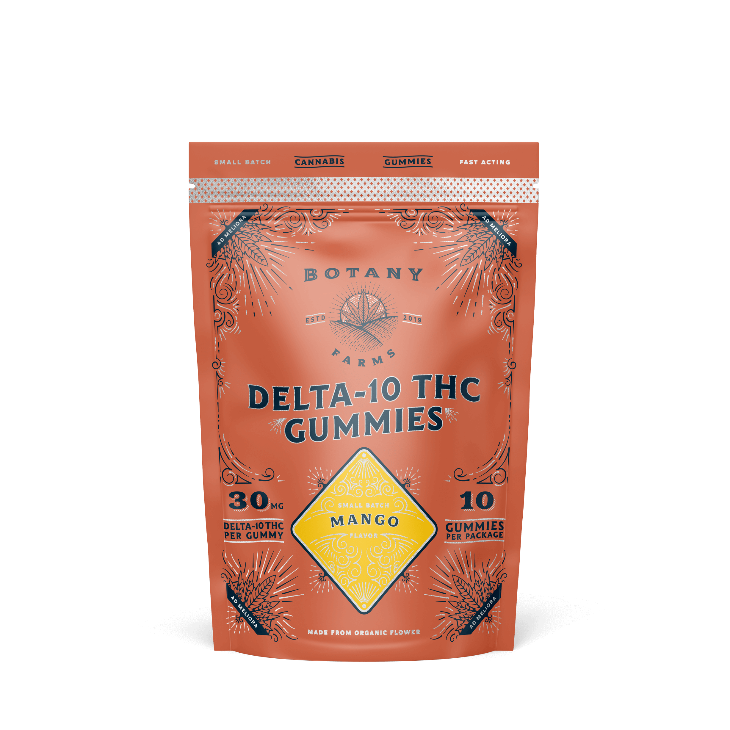 Pineapple Delta-10 THC Gummies: 10 Pack from Botany Farms