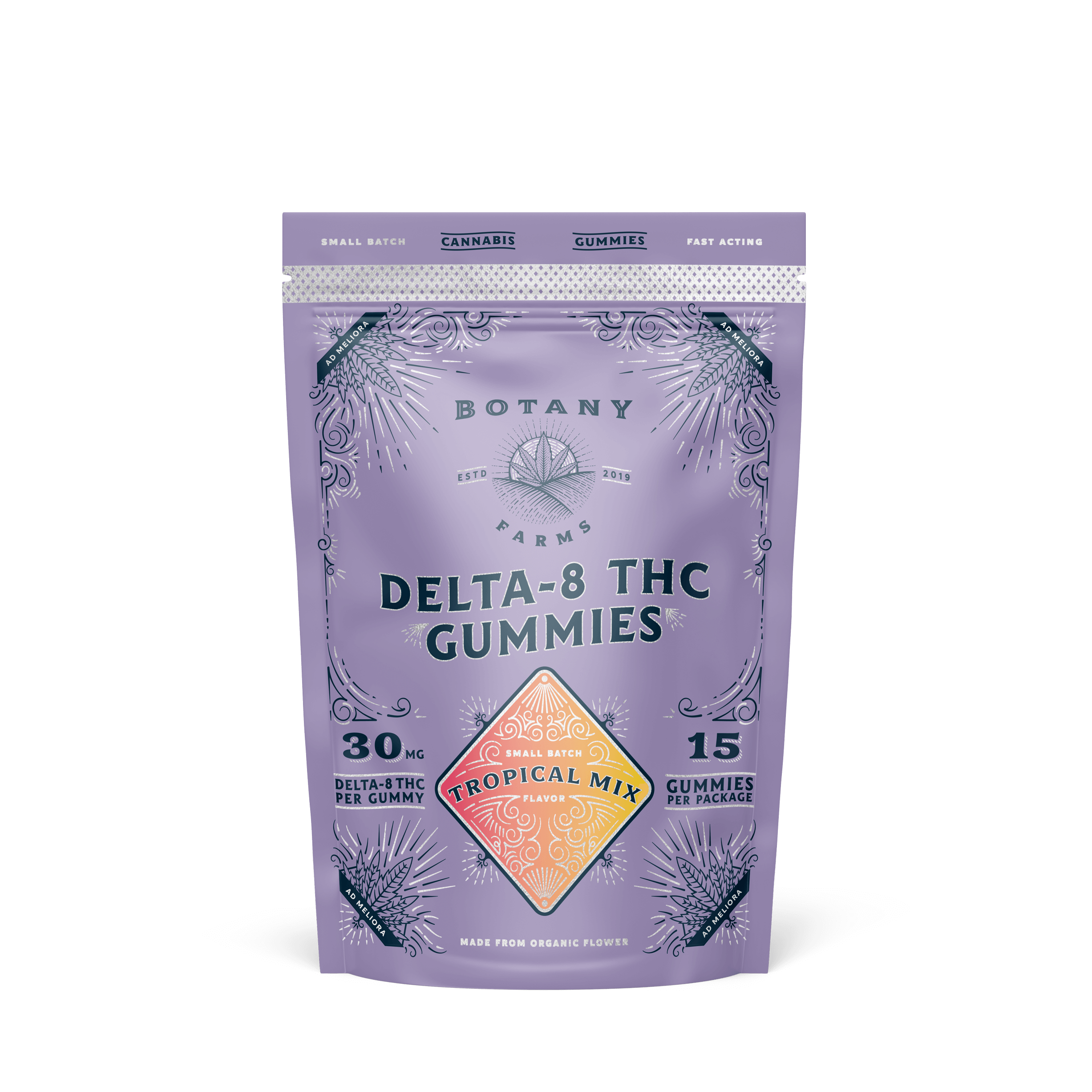 Tropical Mix Delta-8 THC Gummies: 15 Pack from Botany Farms