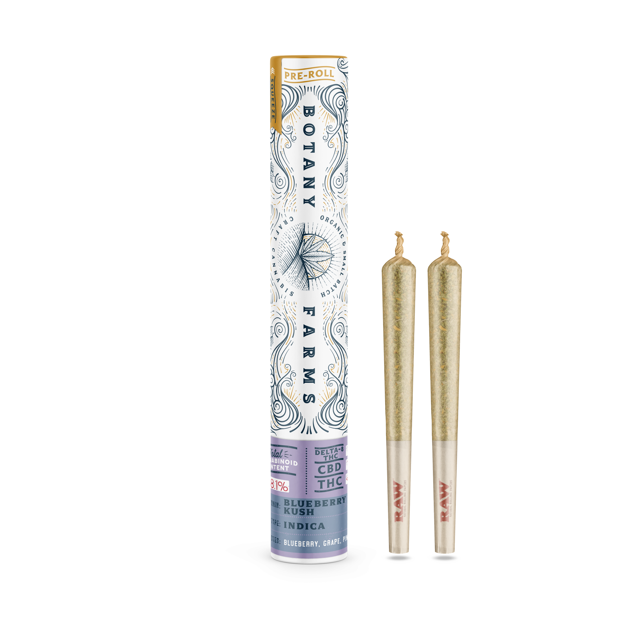 Delta-8 Blueberry Kush Pre-Roll (2 Half Grams)