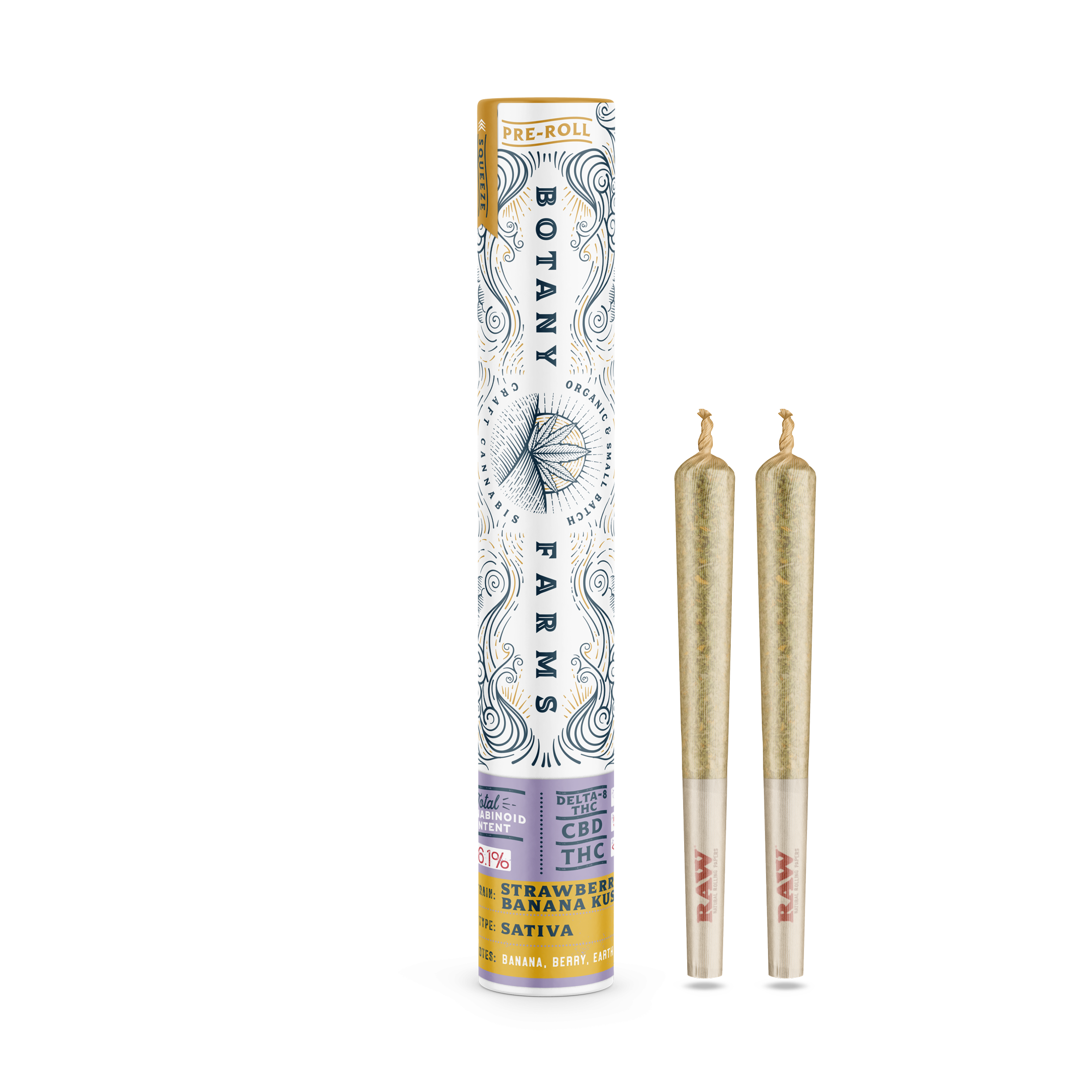 Delta-8 Strawberry Banana Kush Pre-Roll (2 Half Grams)