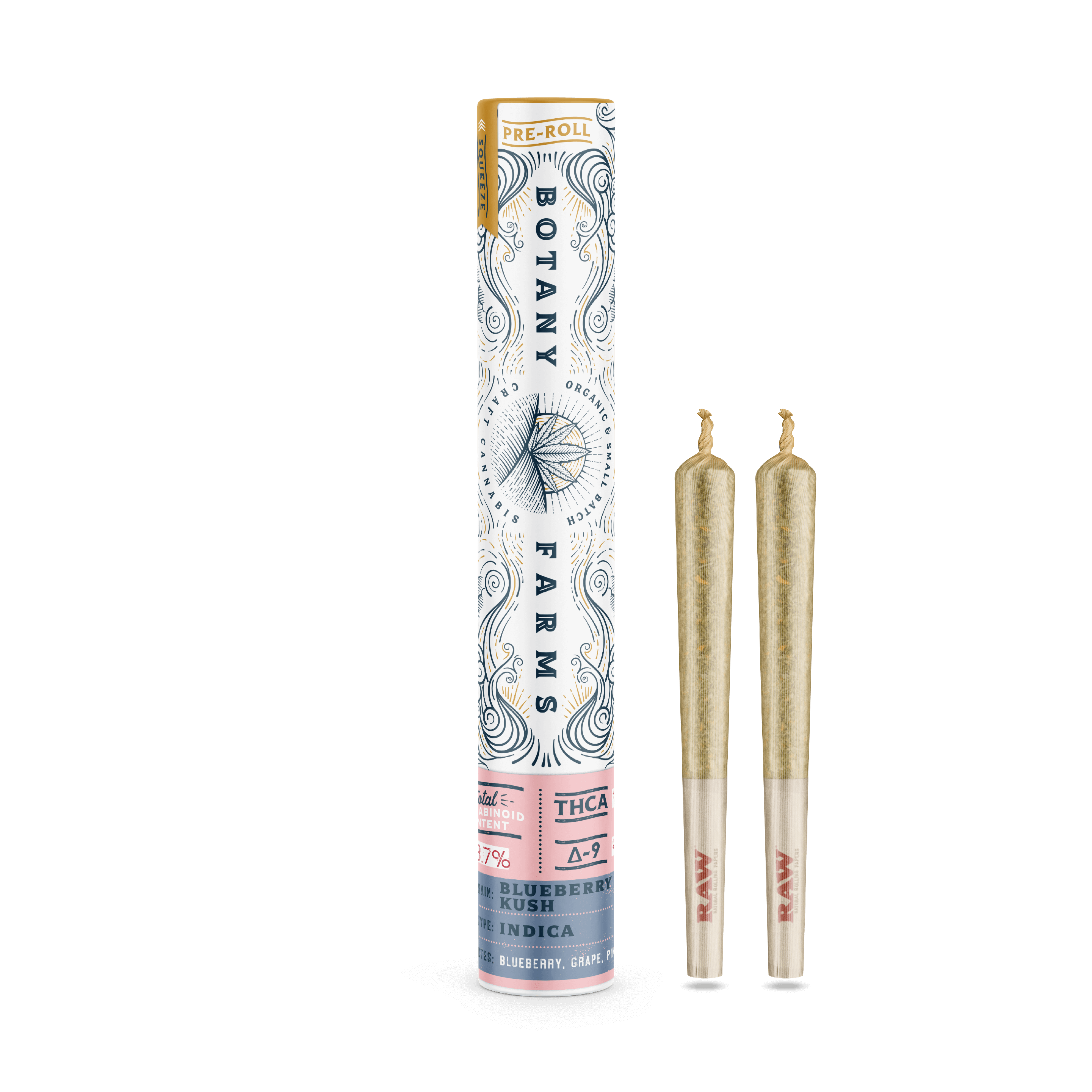 THCA Blueberry Kush Pre-Roll (2 Half Grams) from Botany Farms