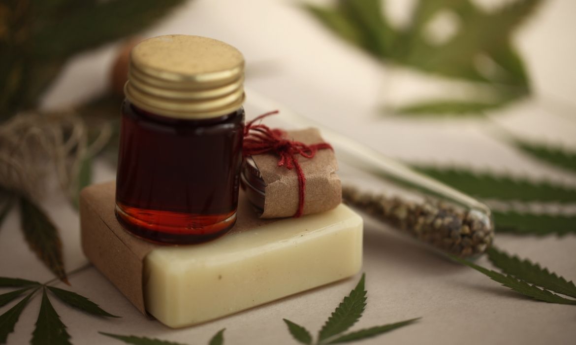Homemade CBD soap