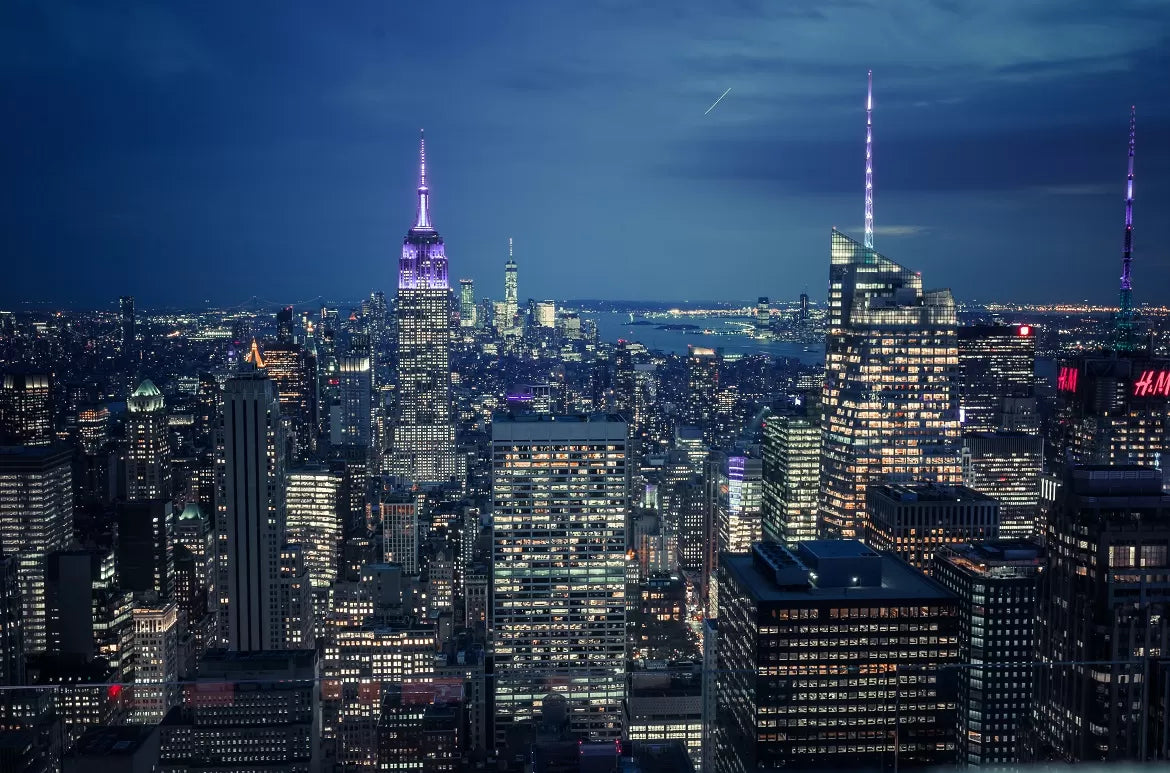 Night landscape of New York City.