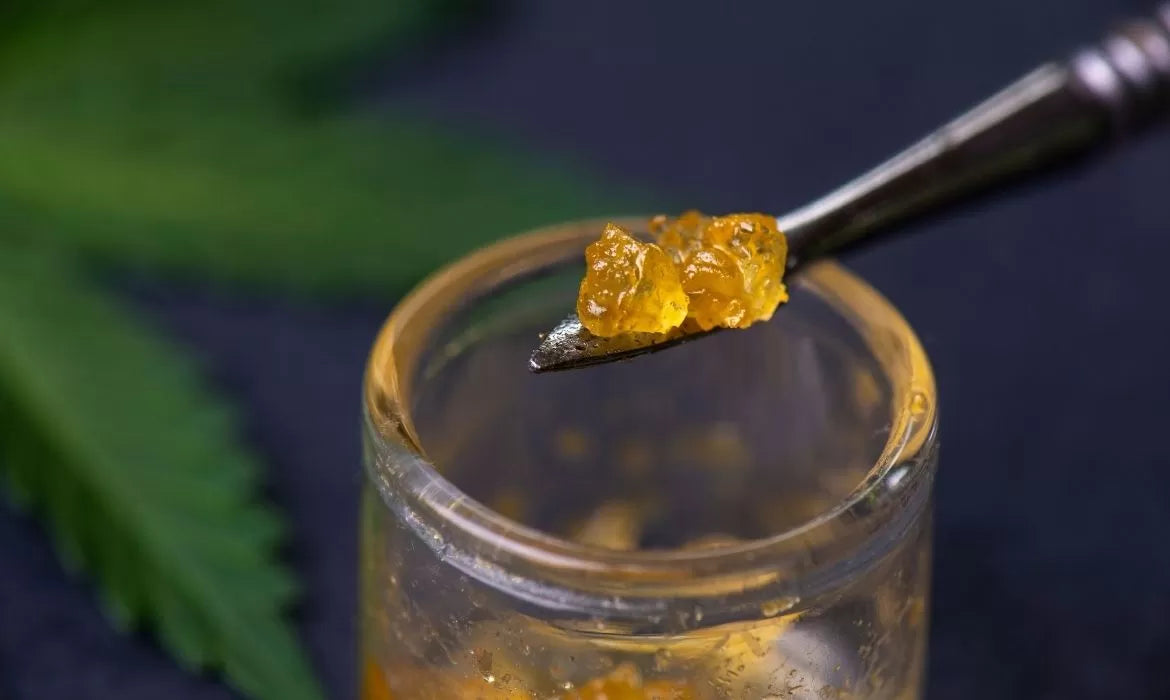 Person taking some dab concentrate