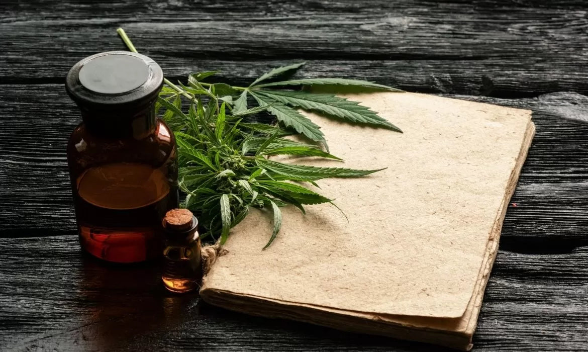 Delta 8 tincture in a bottle