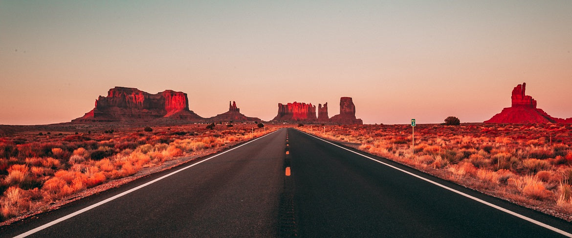 A desert highway in Arizona