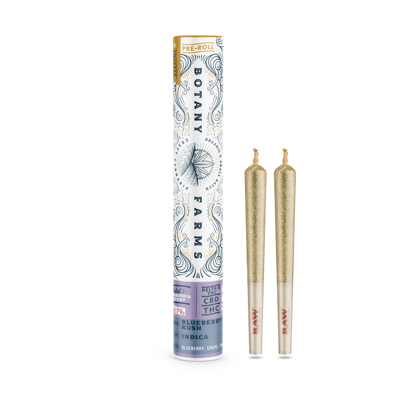 Delta-8 Blueberry Kush Pre-Roll (2 Half Grams) from Botany Farms